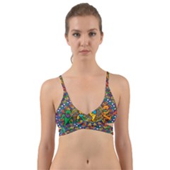 Dead Dancing Bears Grateful Dead Pattern Wrap Around Bikini Top by Grandong