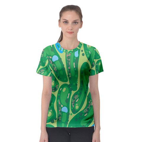 Golf Course Par Golf Course Green Women s Sport Mesh T-shirt by Cowasu