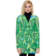 Golf Course Par Golf Course Green Button Up Hooded Coat  by Cowasu