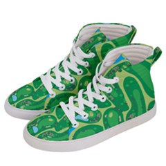 Golf Course Par Golf Course Green Men s Hi-top Skate Sneakers by Cowasu