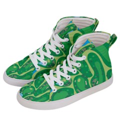 Golf Course Par Golf Course Green Women s Hi-top Skate Sneakers