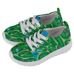 Golf Course Par Golf Course Green Kids  Lightweight Sports Shoes