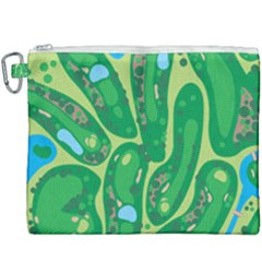Golf Course Par Golf Course Green Canvas Cosmetic Bag (xxxl) by Cowasu