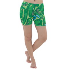 Golf Course Par Golf Course Green Lightweight Velour Yoga Shorts by Cowasu