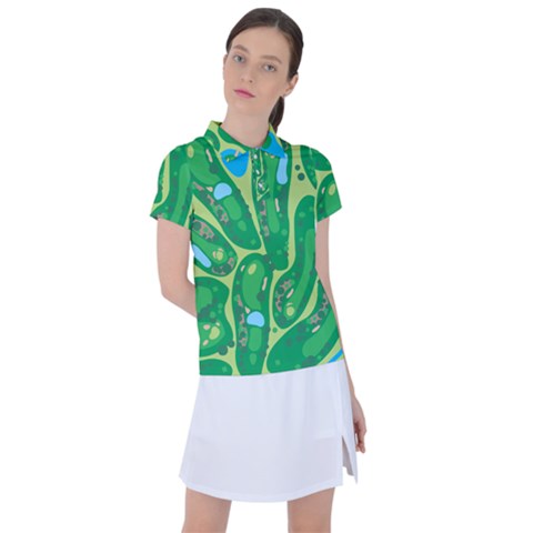 Golf Course Par Golf Course Green Women s Polo T-shirt by Cowasu