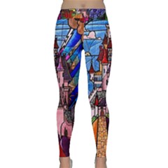 Beauty Stained Glass Castle Building Classic Yoga Leggings by Cowasu