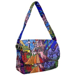 Beauty Stained Glass Castle Building Courier Bag