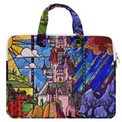 Beauty Stained Glass Castle Building Macbook Pro 13  Double Pocket Laptop Bag by Cowasu