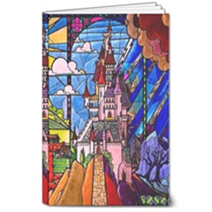 Beauty Stained Glass Castle Building 8  X 10  Softcover Notebook by Cowasu