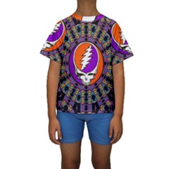 Gratefuldead Grateful Dead Pattern Kids  Short Sleeve Swimwear by Cowasu