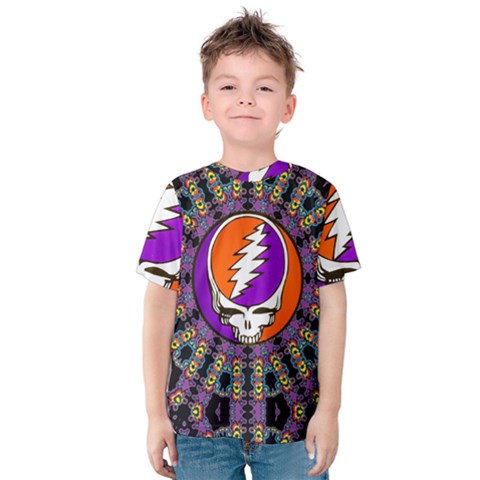 Gratefuldead Grateful Dead Pattern Kids  Cotton T-shirt by Cowasu