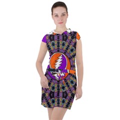 Gratefuldead Grateful Dead Pattern Drawstring Hooded Dress by Cowasu