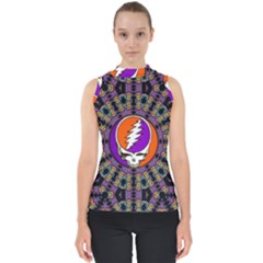 Gratefuldead Grateful Dead Pattern Mock Neck Shell Top by Cowasu