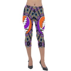 Gratefuldead Grateful Dead Pattern Lightweight Velour Capri Leggings  by Cowasu