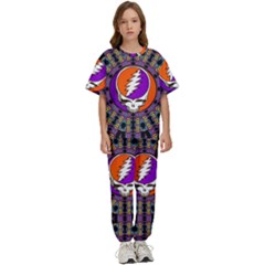 Gratefuldead Grateful Dead Pattern Kids  T-shirt And Pants Sports Set by Cowasu