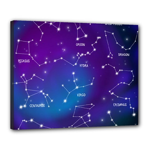 Realistic Night Sky With Constellations Canvas 20  X 16  (stretched) by Cowasu