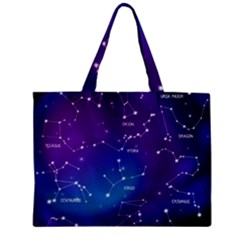 Realistic Night Sky With Constellations Zipper Mini Tote Bag by Cowasu