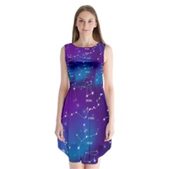 Realistic Night Sky With Constellations Sleeveless Chiffon Dress   by Cowasu
