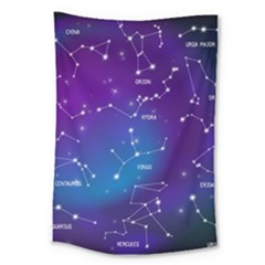 Realistic Night Sky With Constellations Large Tapestry by Cowasu