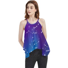 Realistic Night Sky With Constellations Flowy Camisole Tank Top by Cowasu