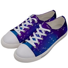 Realistic Night Sky With Constellations Men s Low Top Canvas Sneakers by Cowasu