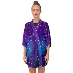 Realistic Night Sky With Constellations Half Sleeve Chiffon Kimono by Cowasu