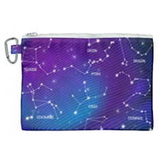 Realistic Night Sky With Constellations Canvas Cosmetic Bag (xl) by Cowasu