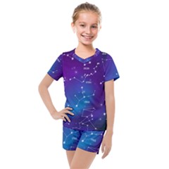 Realistic Night Sky With Constellations Kids  Mesh T-shirt And Shorts Set