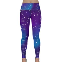 Realistic Night Sky With Constellations Lightweight Velour Classic Yoga Leggings