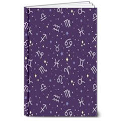 Vector Seamless Dark Zodiac Sign Star Symbol Pattern 8  X 10  Hardcover Notebook