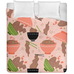 Japanese Street Food Soba Noodle In Bowl Pattern Duvet Cover Double Side (california King Size)