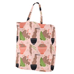 Japanese Street Food Soba Noodle In Bowl Pattern Giant Grocery Tote