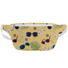 Seamless Pattern Of Sunglasses Tropical Leaves And Flower Waist Bag 