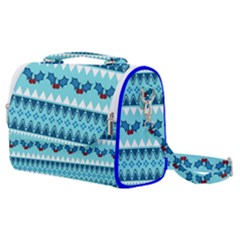 Blue Christmas Vintage Ethnic Seamless Pattern Satchel Shoulder Bag