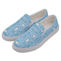 Dentist Blue Seamless Pattern Men s Canvas Slip Ons by Bedest