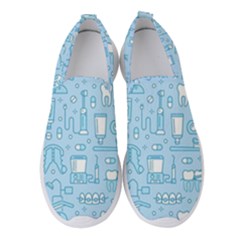 Dentist Blue Seamless Pattern Women s Slip On Sneakers by Bedest