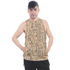 Aztec Tribal African Egyptian Style Seamless Pattern Vector Antique Ethnic Men s Sleeveless Hoodie