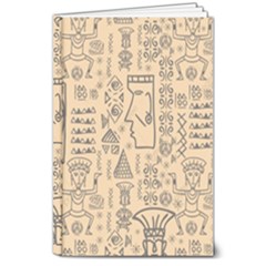 Aztec Tribal African Egyptian Style Seamless Pattern Vector Antique Ethnic 8  x 10  Hardcover Notebook