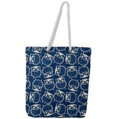 Cute Seamless Owl Background Pattern Full Print Rope Handle Tote (large)