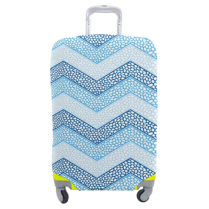 Seamless Pattern Of Cute Summer Blue Line Zigzag Luggage Cover (Medium)