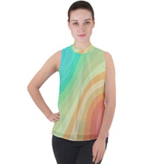 Arrangement-aesthetics-aesthetic Mock Neck Chiffon Sleeveless Top by Bedest