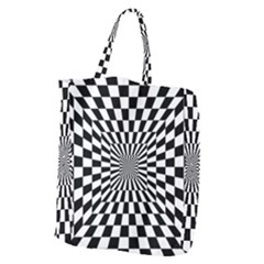 Optical-illusion-chessboard-tunnel Giant Grocery Tote by Bedest