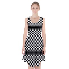 Art-optical-black-white-contrast Racerback Midi Dress by Bedest