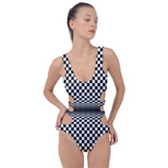 Art-optical-black-white-contrast Side Cut Out Swimsuit