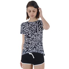 Flame Fire Pattern Digital Art Short Sleeve Open Back T-shirt by Bedest