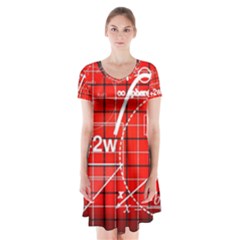 Geometry-mathematics-cube Short Sleeve V-neck Flare Dress by Bedest
