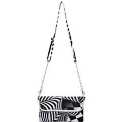 Op-art-black-white-drawing Mini Crossbody Handbag by Bedest