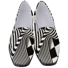 Op-art-black-white-drawing Women s Classic Loafer Heels by Bedest