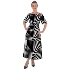 Op-art-black-white-drawing Shoulder Straps Boho Maxi Dress  by Bedest