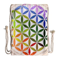 Mandala Rainbow Colorful Drawstring Bag (large) by Bedest